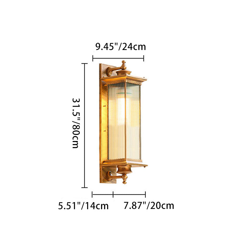 Premium Retro Rectangular Waterproof Outdoor Wall Sconce