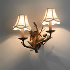 Vintage Pinecone Bird Wall Sconce Lamp
