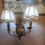 Vintage Pinecone Bird Wall Sconce Lamp