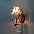 Vintage Pinecone Bird Wall Sconce Lamp