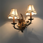 Vintage Pinecone Bird Wall Sconce Lamp