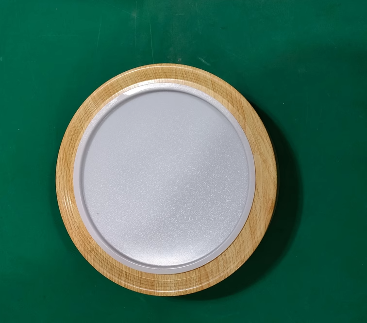 Contemporary Round Wood Grain LED Flush Mount Ceiling Light