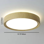 Contemporary Round Wood Grain LED Flush Mount Ceiling Light