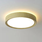 Contemporary Round Wood Grain LED Flush Mount Ceiling Light