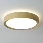 Contemporary Round Wood Grain LED Flush Mount Ceiling Light