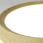 Contemporary Round Wood Grain LED Flush Mount Ceiling Light