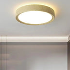 Contemporary Round Wood Grain LED Flush Mount Ceiling Light