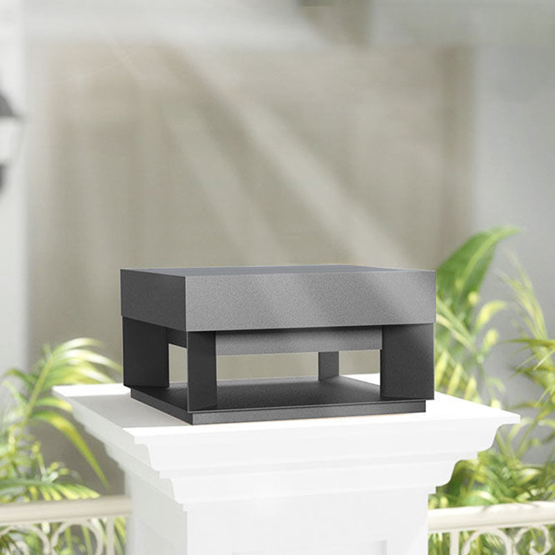 Modern Square Galvanized Iron LED Outdoor Pillar Light