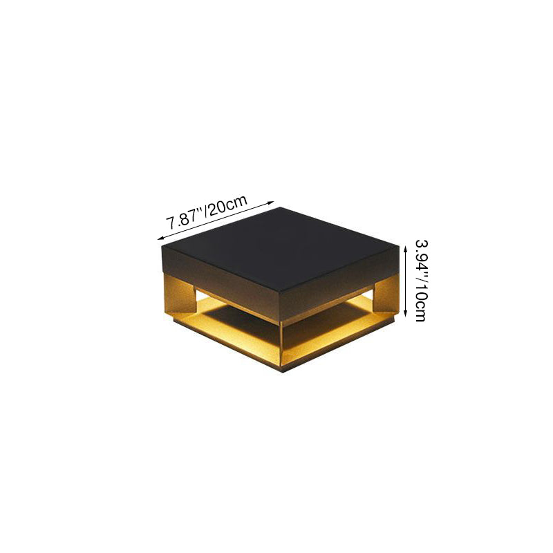 Modern Square Galvanized Iron LED Outdoor Pillar Light
