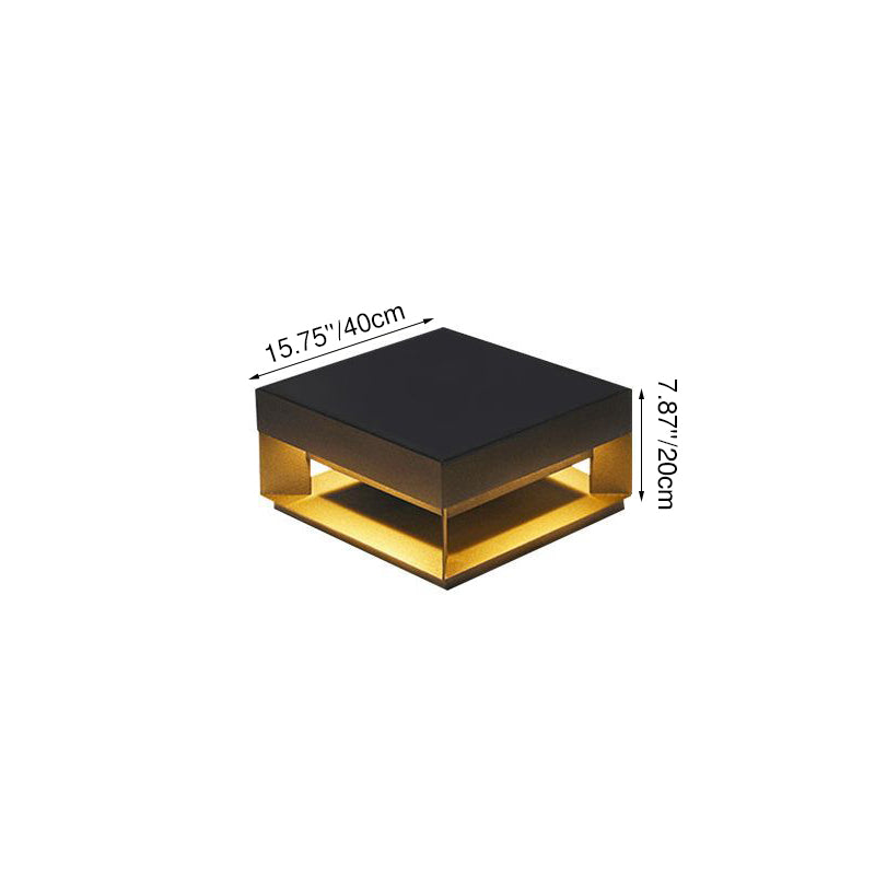 Modern Square Galvanized Iron LED Outdoor Pillar Light