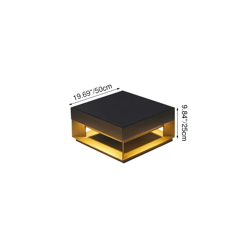 Modern Square Galvanized Iron LED Outdoor Pillar Light