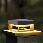 Modern Square Galvanized Iron LED Outdoor Pillar Light