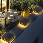 Modern Square Galvanized Iron LED Outdoor Pillar Light