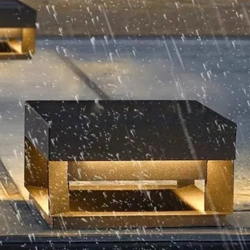 Modern Square Galvanized Iron LED Outdoor Pillar Light