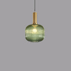 Striped Glass 1-Light Lantern Pendant