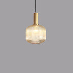 Striped Glass 1-Light Lantern Pendant