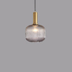 Striped Glass 1-Light Lantern Pendant