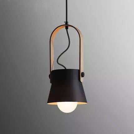 Nordic 1-Light Wood Pendant Light with Handle