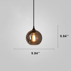 Contemporary Smoke Gray Glass LED Pendant Light