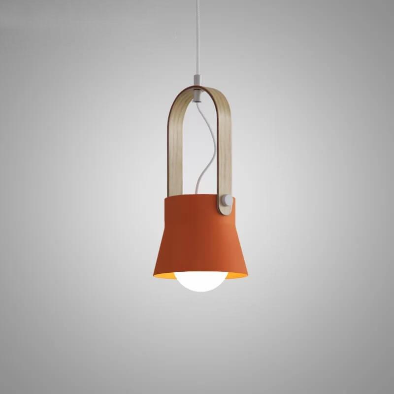 Nordic 1-Light Wood Pendant Light with Handle