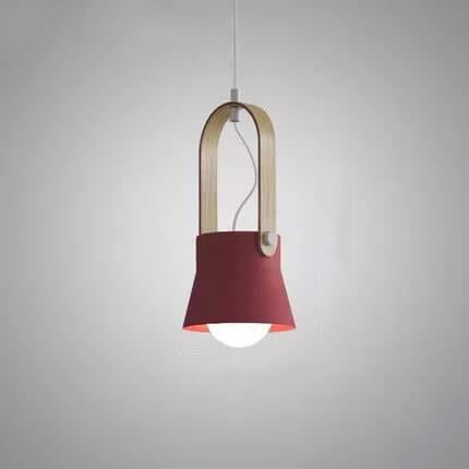 Nordic 1-Light Wood Pendant Light with Handle
