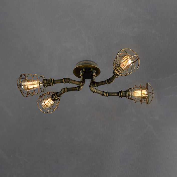 Industrial Round Iron Flush Mount