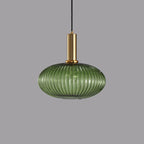 Striped Glass 1-Light Lantern Pendant