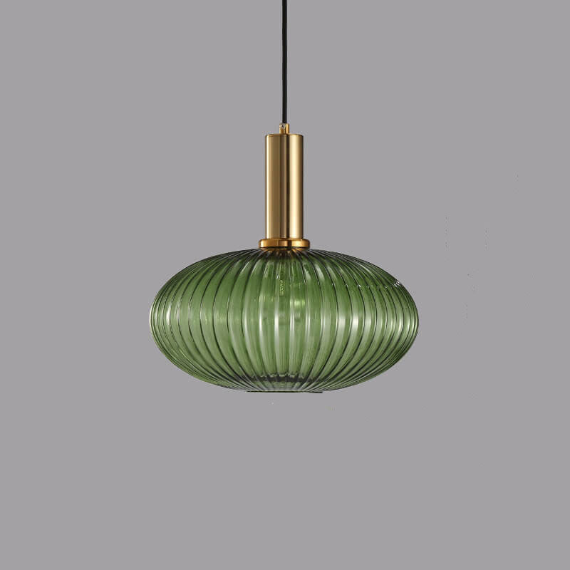 Striped Glass 1-Light Lantern Pendant