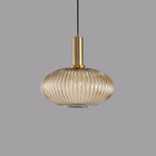 Striped Glass 1-Light Lantern Pendant