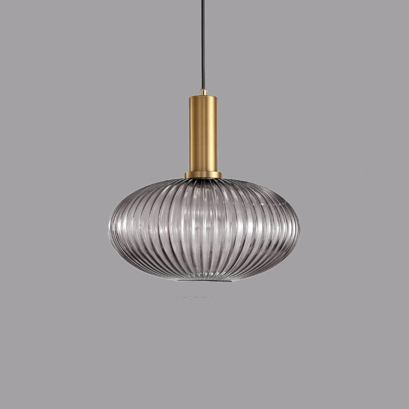 Striped Glass 1-Light Lantern Pendant