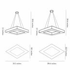 Contemporary Black LED Multi-Diamond Chandelier Ceiling Light