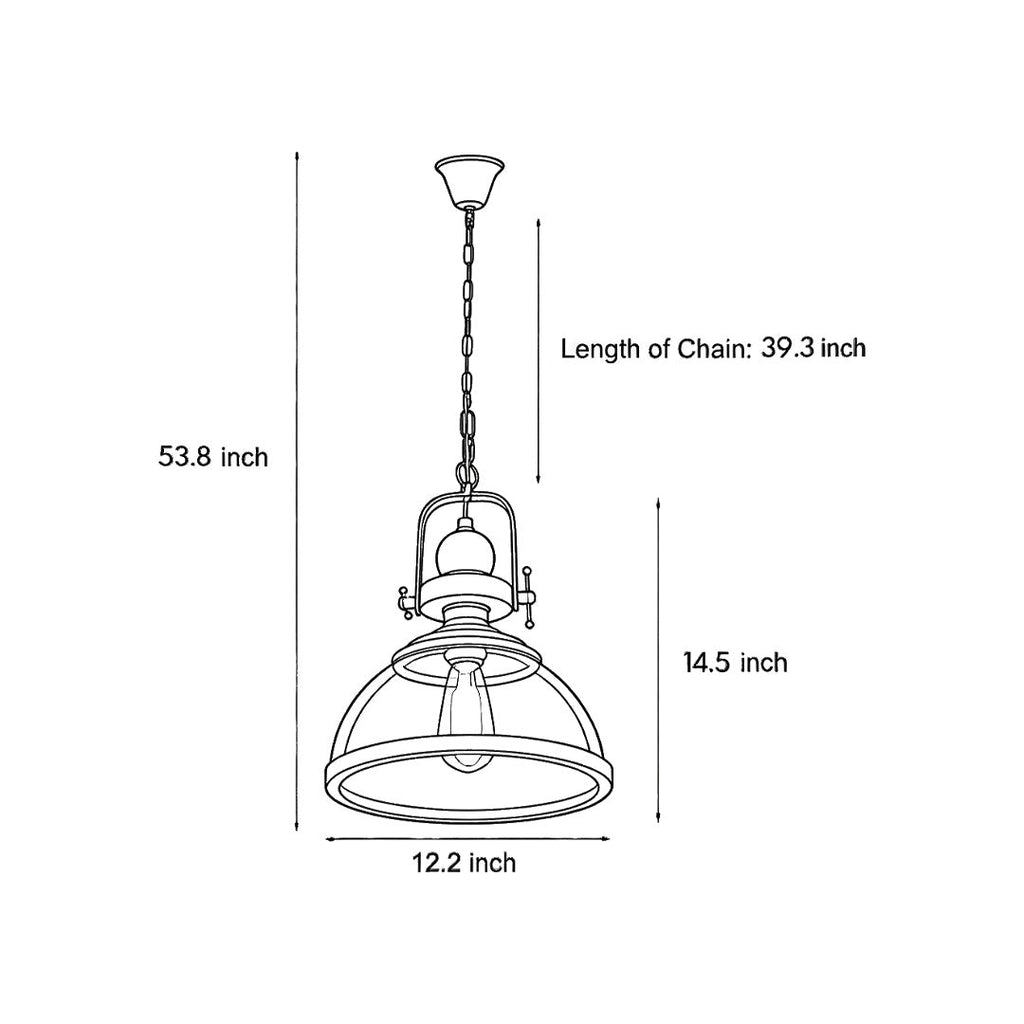 Retro Industrial Clear Glass Pendant Light Fixture
