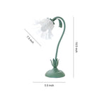 Vintage French Floral Table Lamp with Twistable Green and White Glass