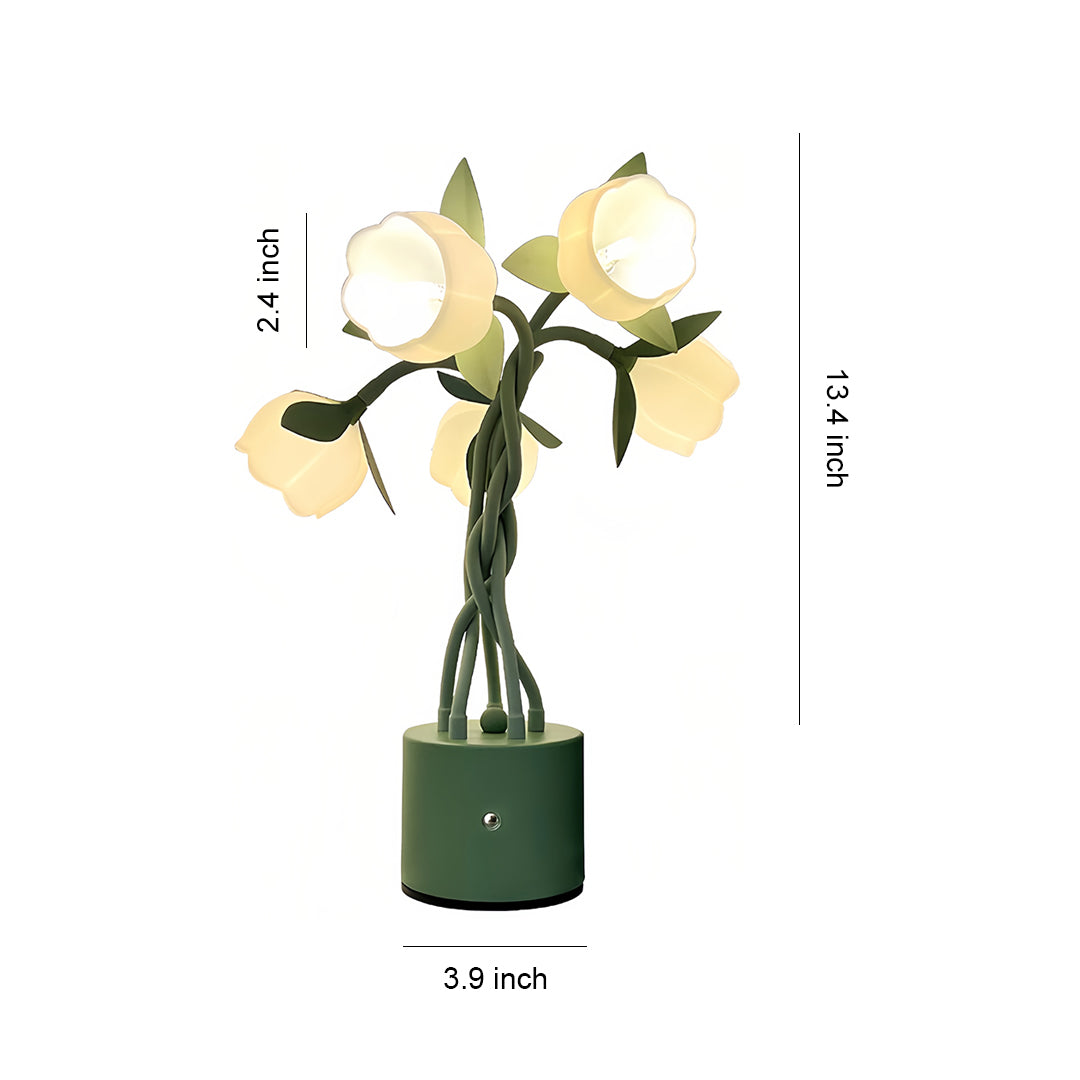 Vintage Green Artistic Table Lamp with Adjustable Stems