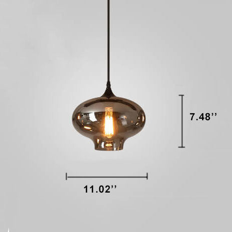 Contemporary Smoke Gray Glass LED Pendant Light