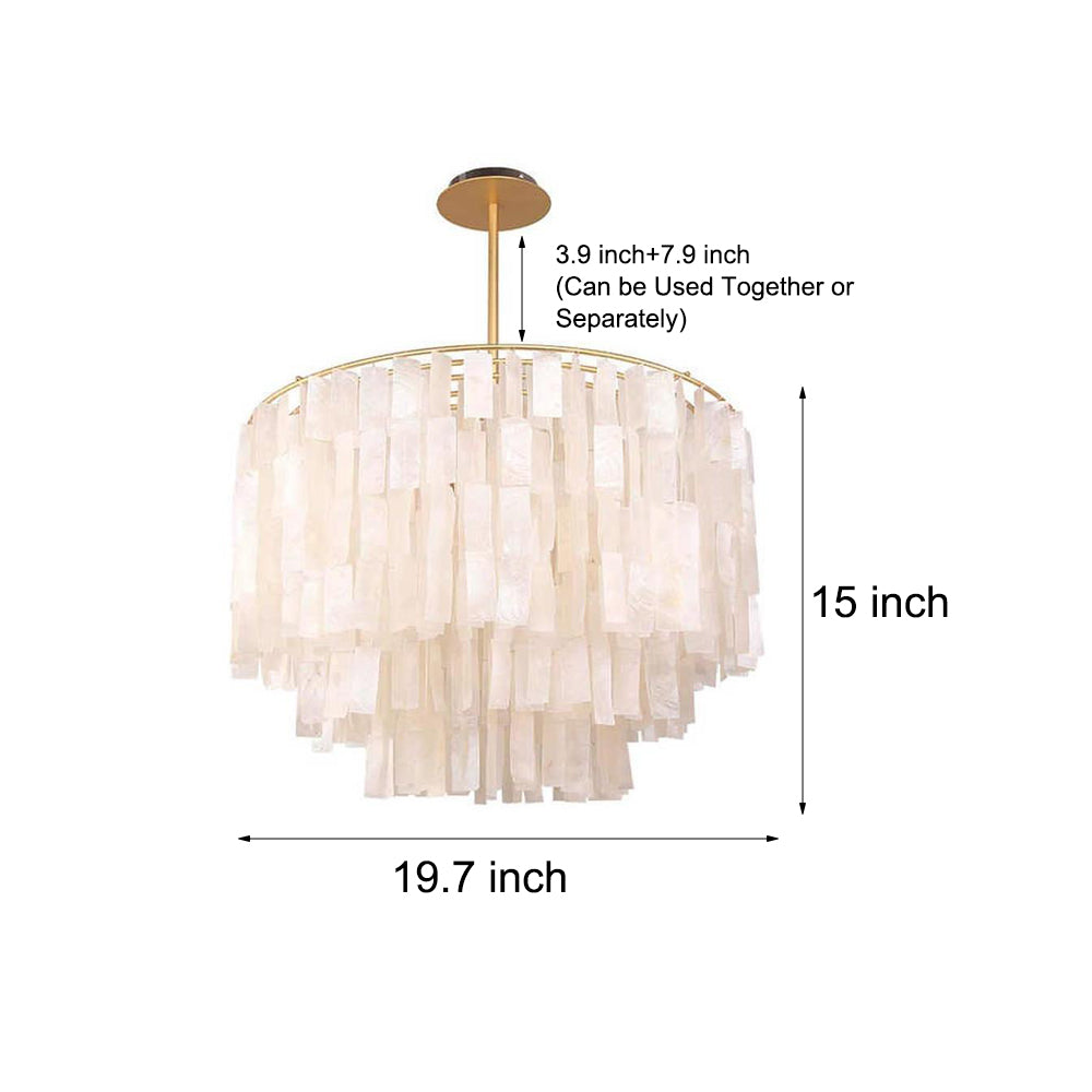 Contemporary Shell-Shaped Capiz Chandeliers - Modern Rustic Lighting