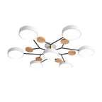 Sputnik Chandelier - Artistic Metal and Wood Ceiling Light for Kids' Rooms