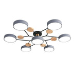 Sputnik Chandelier - Artistic Metal and Wood Ceiling Light for Kids' Rooms