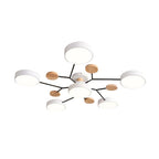Sputnik Chandelier - Artistic Metal and Wood Ceiling Light for Kids' Rooms