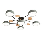 Sputnik Chandelier - Artistic Metal and Wood Ceiling Light for Kids' Rooms