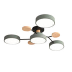 Sputnik Chandelier - Artistic Metal and Wood Ceiling Light for Kids' Rooms