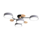Sputnik Chandelier - Artistic Metal and Wood Ceiling Light for Kids' Rooms