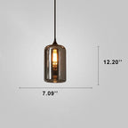 Contemporary Smoke Gray Glass LED Pendant Light