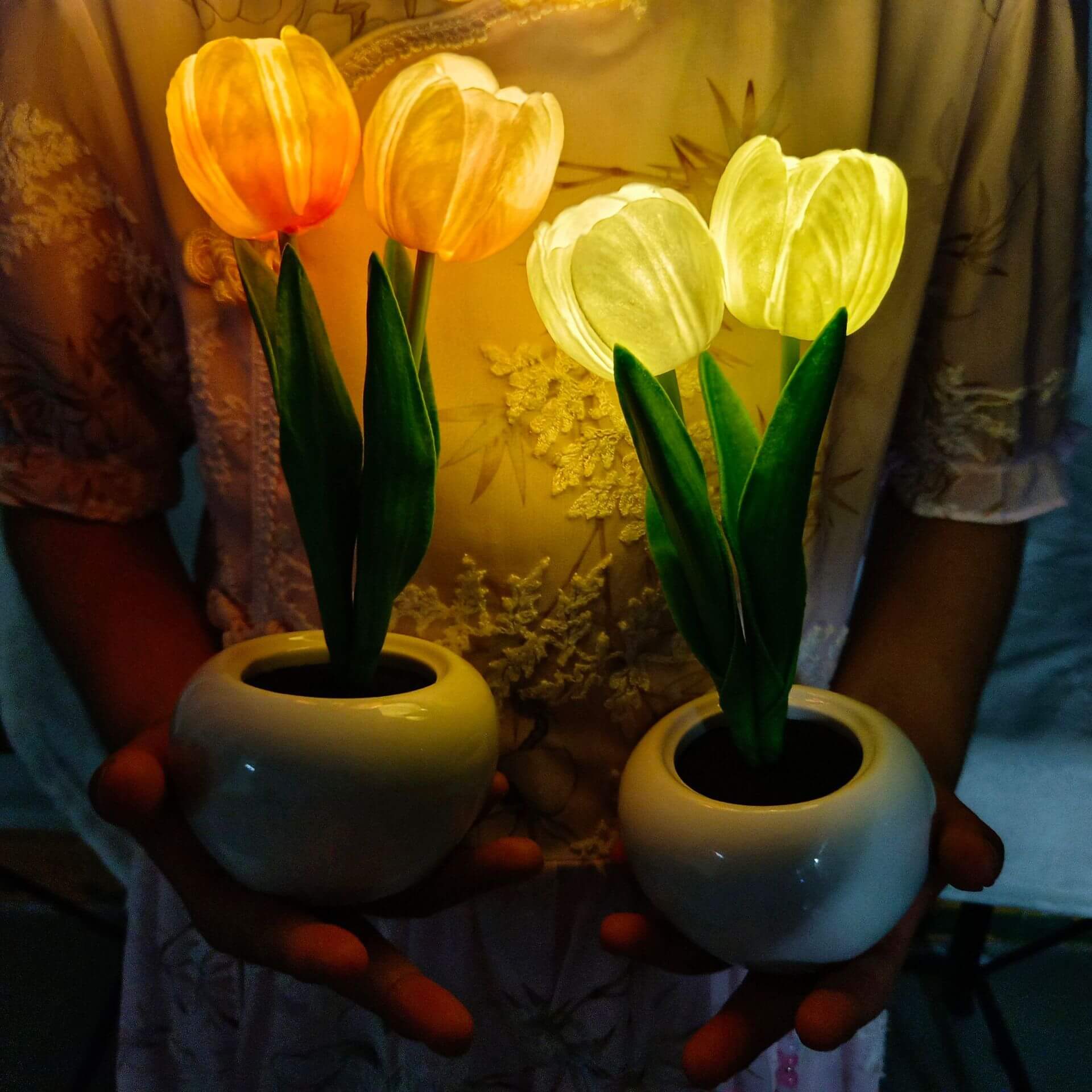 Premium LED Tulip Peony Night Light Table Lamp