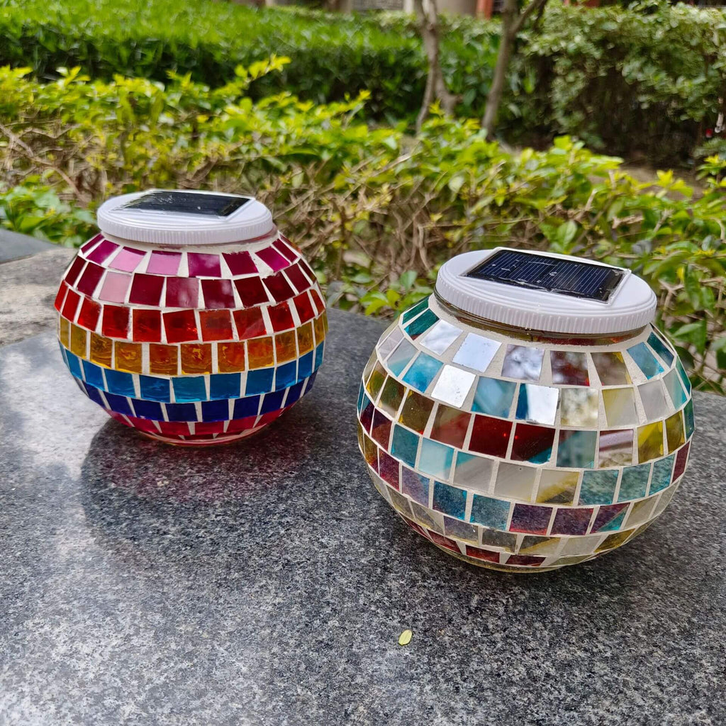 Premium Stained Glass Solar LED Outdoor Garden Light