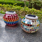 Premium Stained Glass Solar LED Outdoor Garden Light