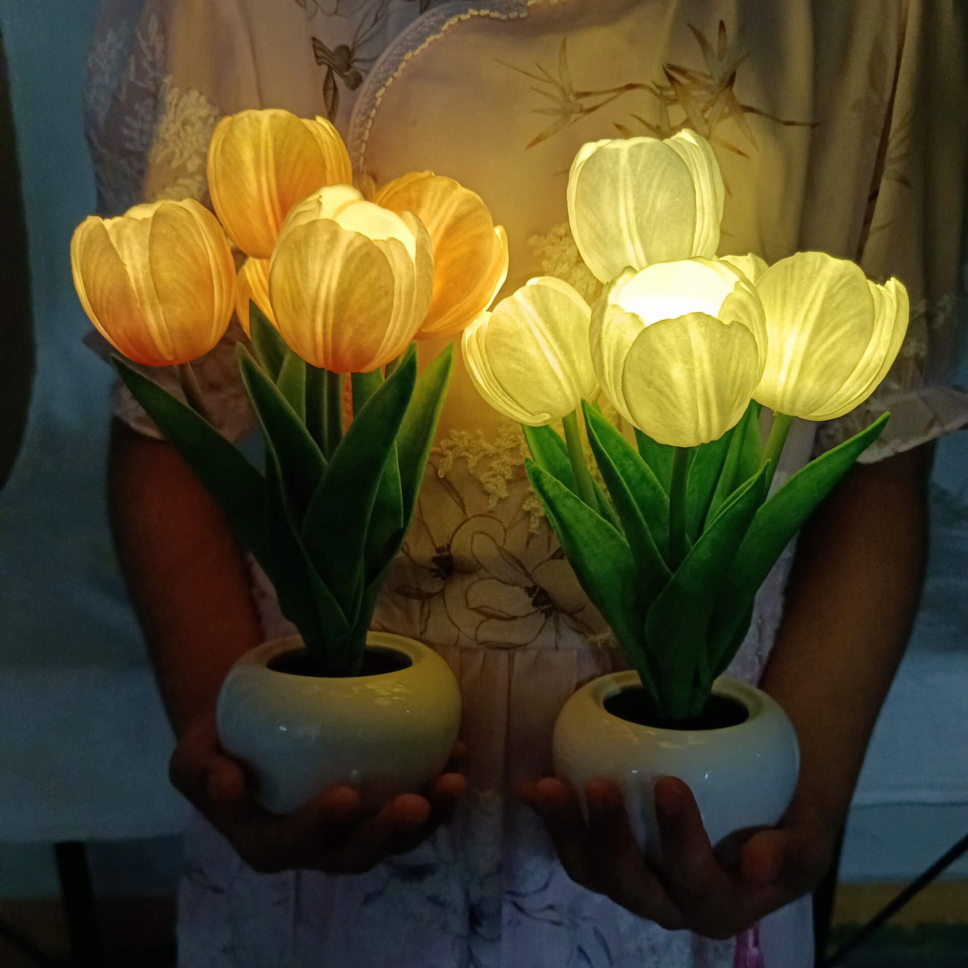 Premium LED Tulip Peony Night Light Table Lamp