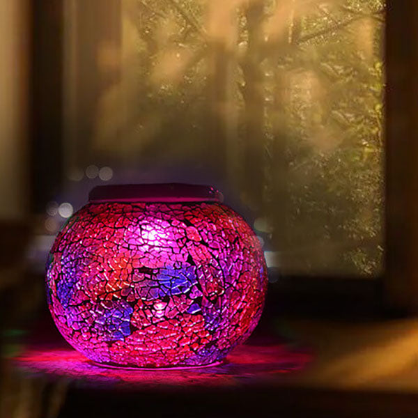 Premium Stained Glass Solar LED Outdoor Garden Light