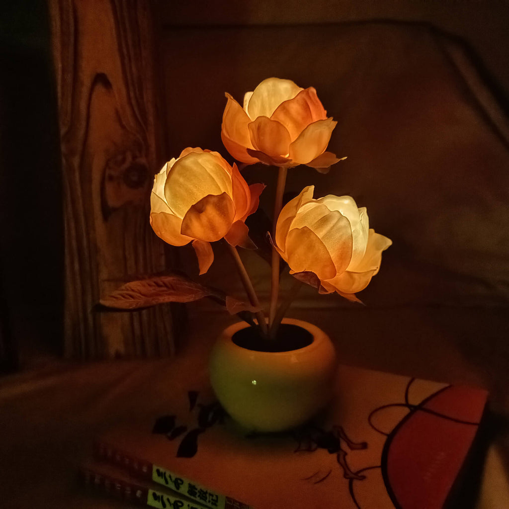 Premium LED Tulip Peony Night Light Table Lamp