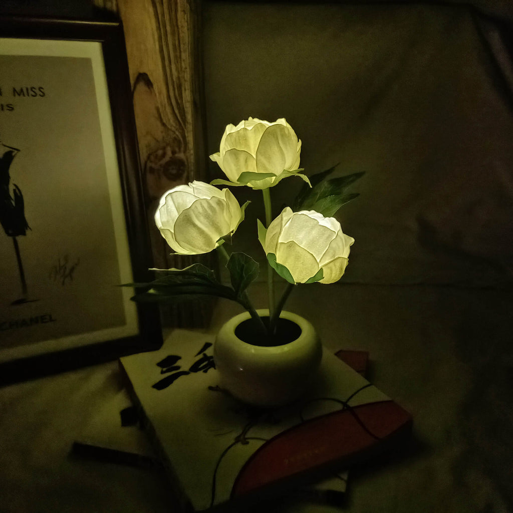 Premium LED Tulip Peony Night Light Table Lamp